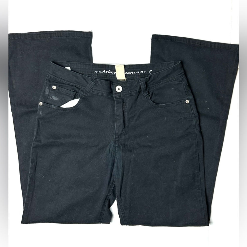 Vintage‎ Arizona Jeans Women 14 Plus Size Flared Leg Black Bejeweled Back Pocket